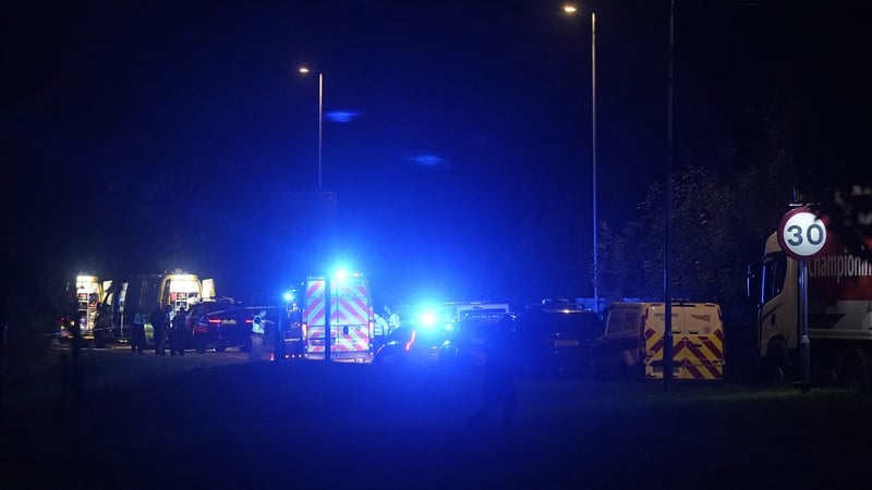 Emergency services on London Road near to the scene of the crash