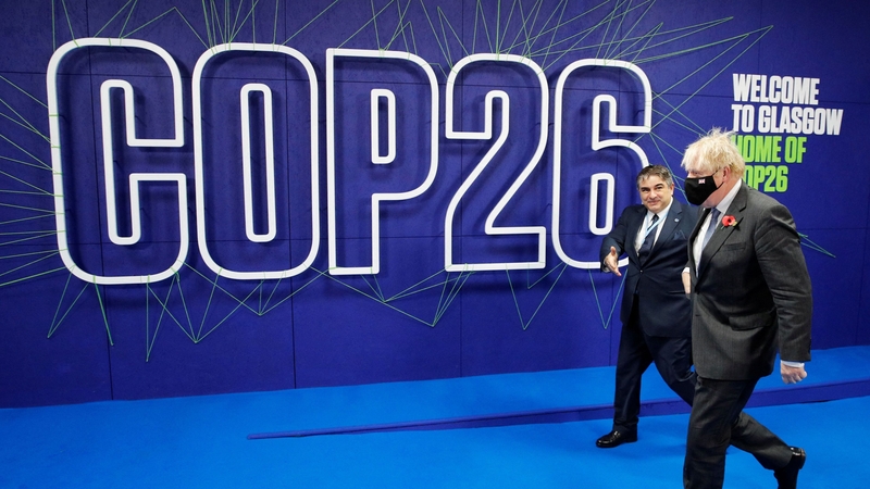 Príomh Aire na Breataine Boris Johnson atá i láthair i nGlaschú