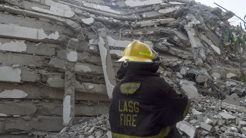 The 21-storey building in Ikoyi district collapsed on Monday