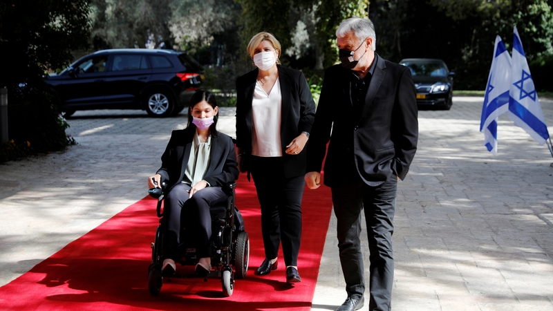 Karine Elharrar told Israel's Channel 12 she could not reach the conference grounds (File)