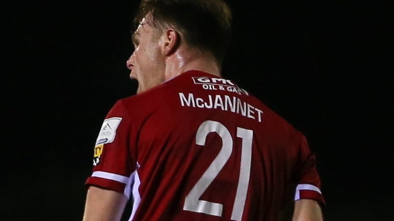 Cameron McJannett celebrates his late leveller