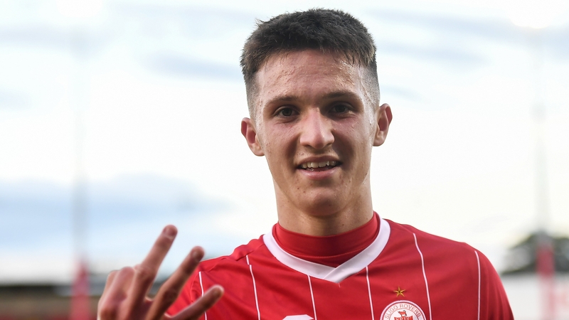 Johnny Kenny celebrates after his goals during Sligo Rovers' win over Bohemians on 26 June