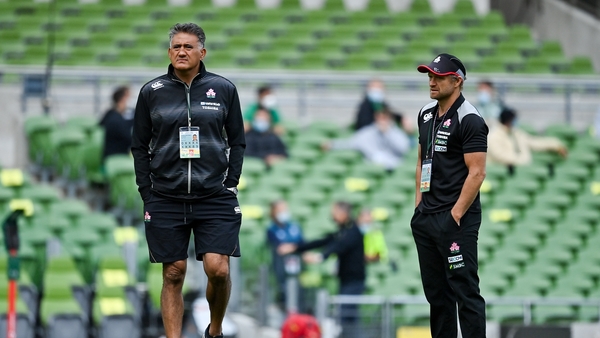 Japan head coach Jamie Joseph (left) and his assistant Tony Brown