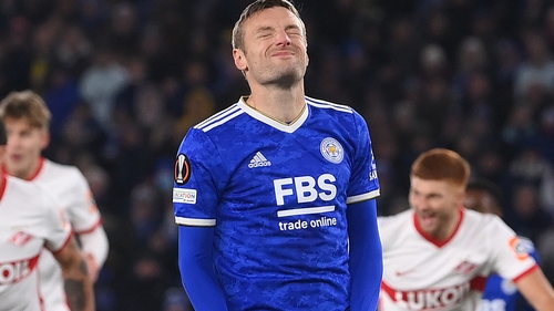Jamie Vardy is sidelined with a knee injury