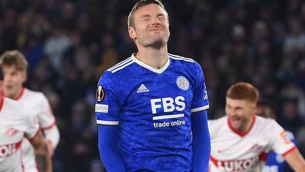 Jamie Vardy is sidelined with a knee injury