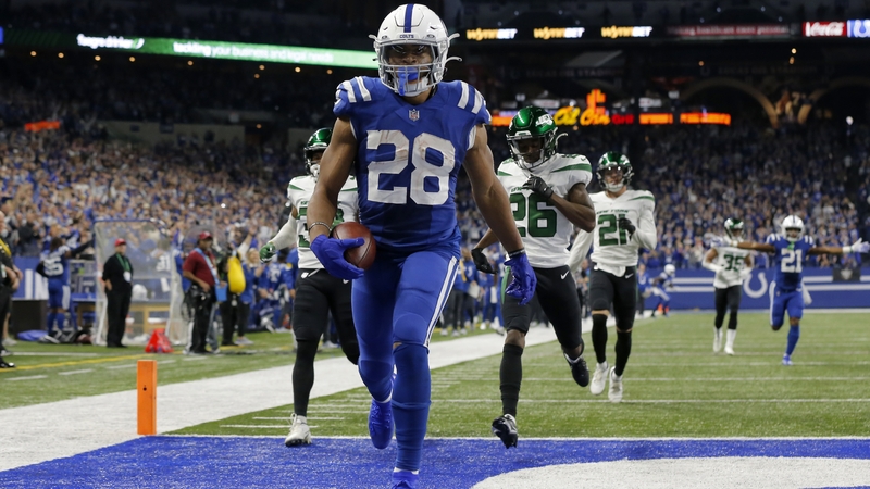 Jonathan Taylor racked up two touchdowns and 172 rushing yards off 19 carries against a porous Jets' run defence