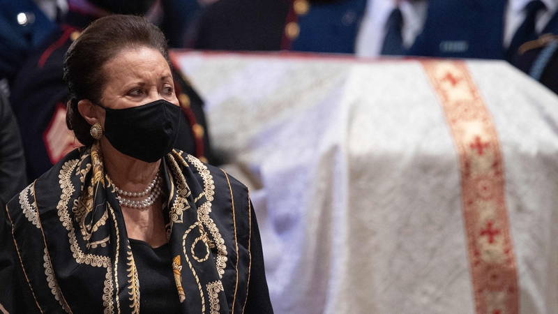 Alma Powell attends the funeral of her husband Colin Powell today