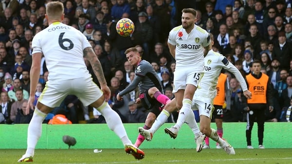 Harvey Barnes curls the ball into the top corner to score and make it 1-1