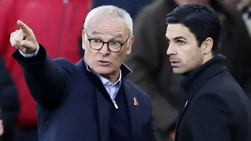 Claudio Ranieri argued with Mikel Arteta after the final whistle