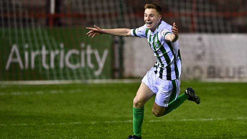 Brandon Kavanagh lashes home the only goal of the tie to put Bray into a showdown with UCD