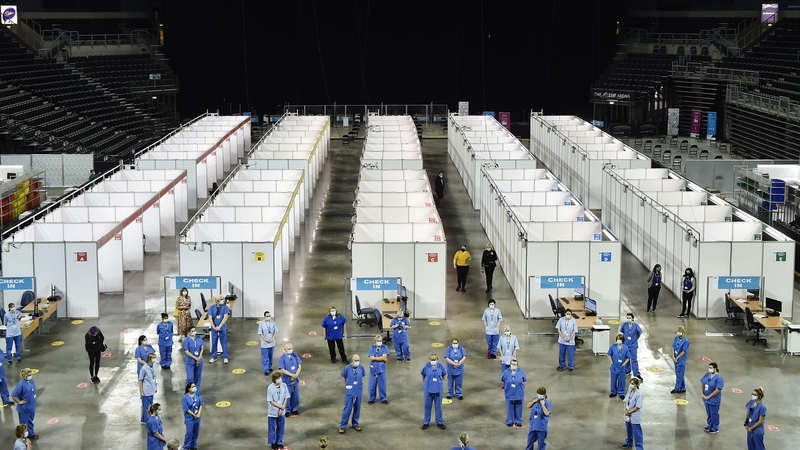 Vaccinators at the Odyssey SSE Arena in Belfast earlier this year