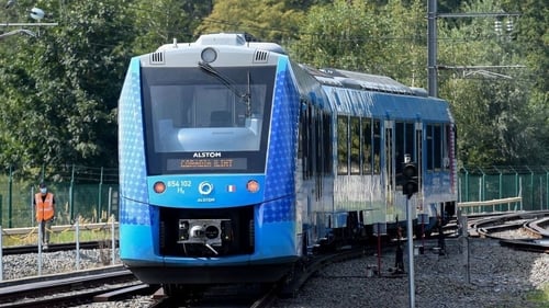 A train running on green hydrogen in Germany