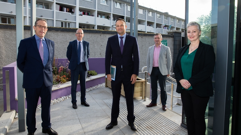 Tánaiste Leo Varadkar with David Varian, GEC Chairman, Michael Culligan, CEO Dublin BIC; Eamonn Sayers, GEC Centre Manager, and Linda Mooney, GEC Operations Manager