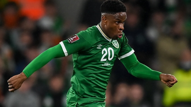 Chiedozie Ogbene in action at the Aviva Stadium