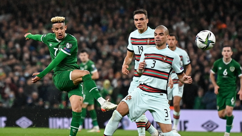 Robinson gets a shot away despite attention from Pepe