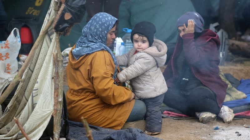 About 2,000 migrant have been stuck for days on the Belarus-Poland border in near-freezing temperatures