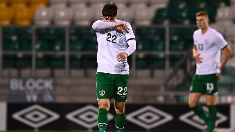 Colm Whelan reacts after Ireland concede to Italy in the first half