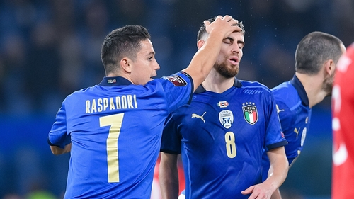 Jorginho looks dejected after missing the penalty