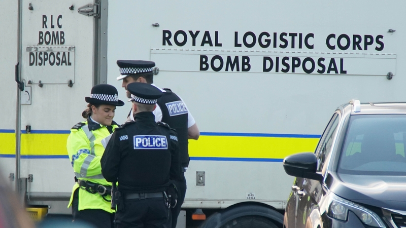 Emergency services outside Liverpool Women's Hospital after this morning's blast