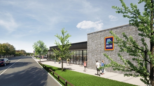 A computer generated image of the new Aldi store planned for Dooradoyle in Limerick