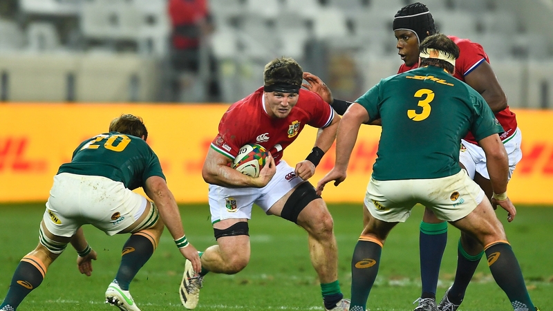 Tom Curry in action for the Lions against South Africa during the summer