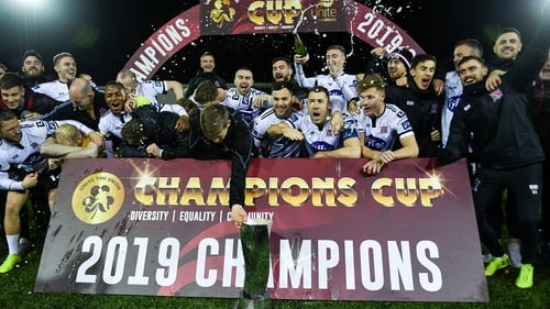 Dundalk celebrate winning the 2019 Unite The Union Champions Cup