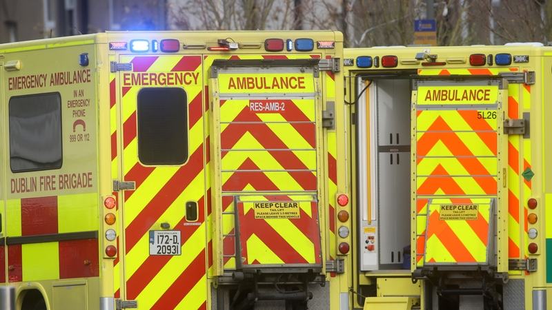 Ambulances arriving at the Mater Hospital Emergency Department in Dublin this afternoon