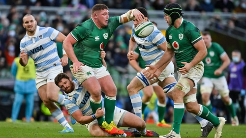 Tadhg Furlong (left) was Ireland's standout performer