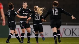 Wexford celebrate the opening goal at Tallaght Stadium