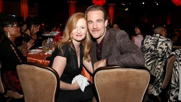 Kimberly Brook and James Van Der Beek (pictured in Beverly Hills in December 2018) - "Humbled and overjoyed" to share their happy news