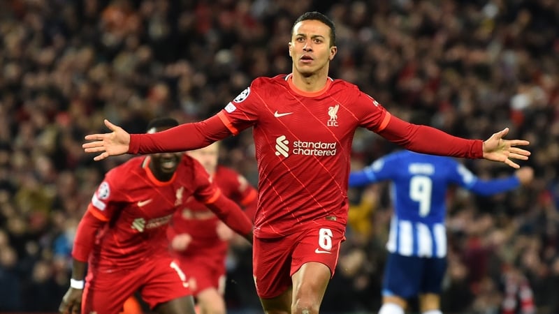 Thiago Alcantara celebrates after scoring the first goal