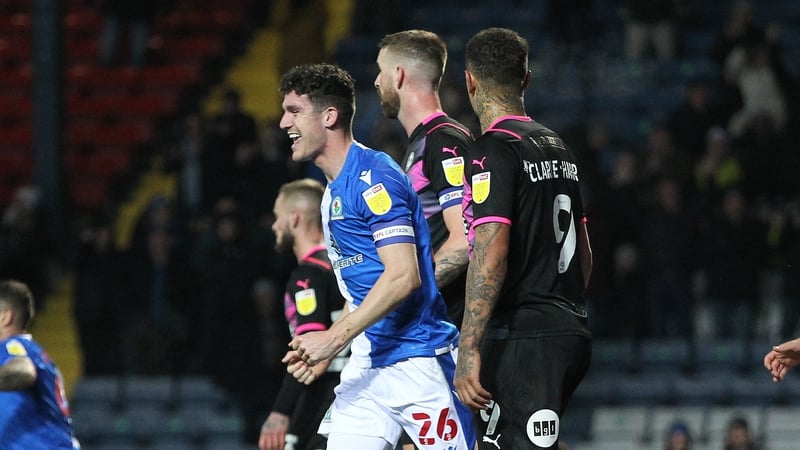Darragh Lenihan celebrates scoring his side's third goal