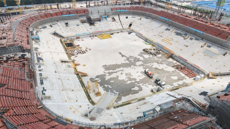 Construction of the Guangzhou Evergrande football stadium started last year