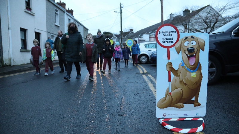 The 'School Streets' pilot project has been running at Scoil Iognáid for the last 12 months