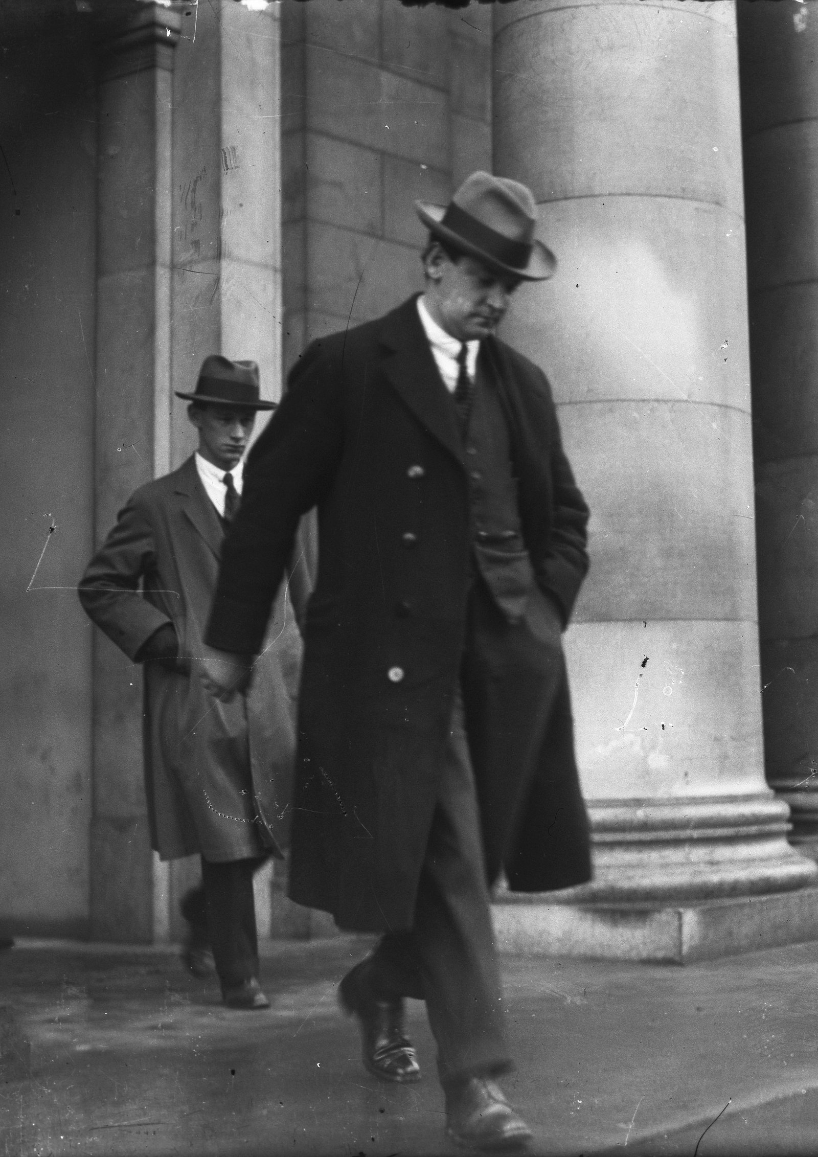 'The Treaty will almost certainly be beaten'. A pensive Michael Collins leaving the building during a break in proceedings. Credit: Getty Images