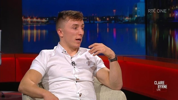 Conor Harris speaking to Claire Byrne Live