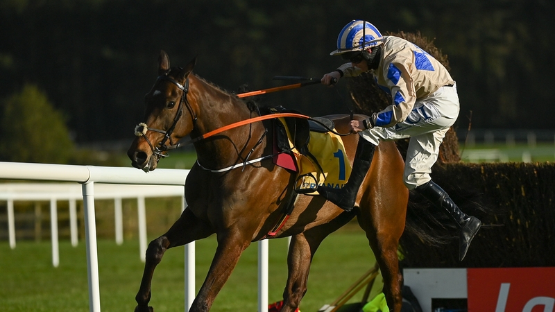 Rachael Blackmore was unseated on Captain Guinness during the Ryanair Novice Steeplechase on day three of the Punchestown Festival