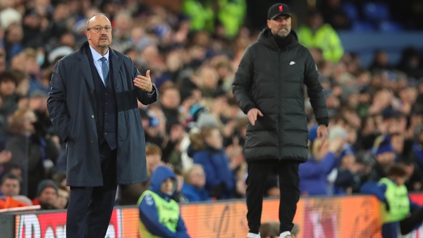 Rafa Benitez during Everton's 4-1 Merseyside defeat to Liverpool