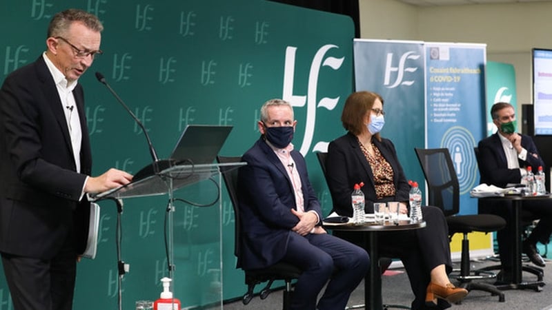 Dr Colm Henry address the HSE briefing on Covid-19