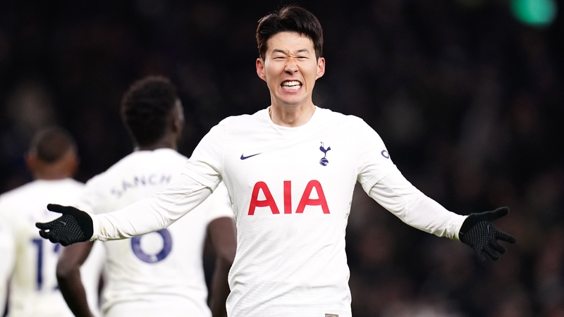 Son Heung-min celebrates his second half goal