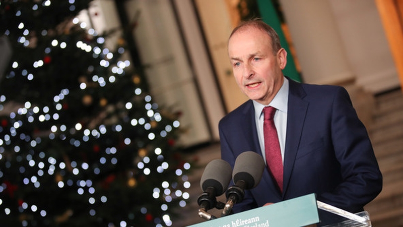 Taoiseach Micheál Martin addressed the nation at Government Buildings (Pic: RollingNews)
