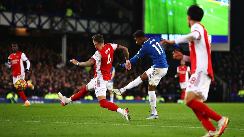 Demarai Gray scores the winner for Everton