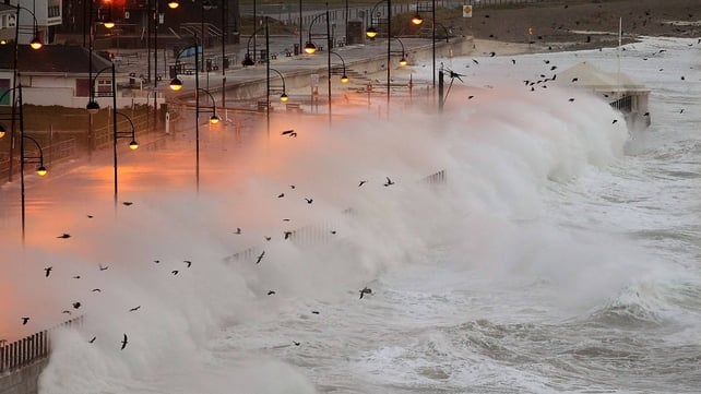 7 December: Storm Barra batters the promenade in Tramore, Co Waterford (Photo: Noel Browne)