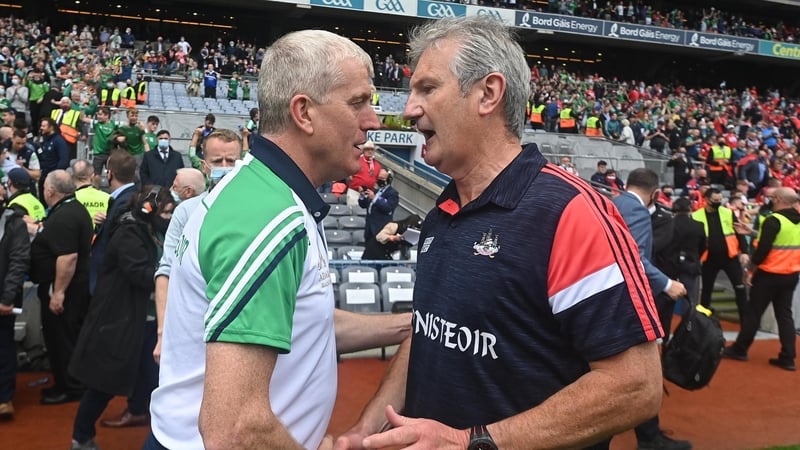 John Kiely and Kieran Kingston after the All-Ireland final