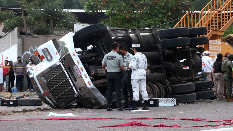 More than 100 people were inside the trailer, authorities said