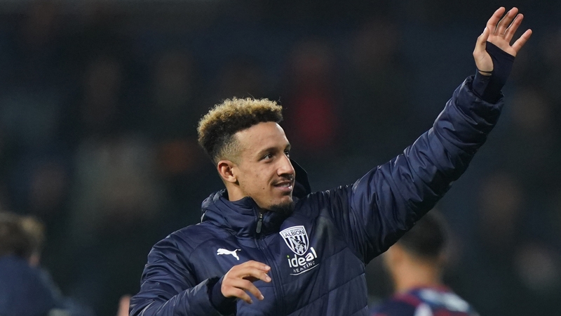 Callum Robinson salutes the fans after West Brom's win
