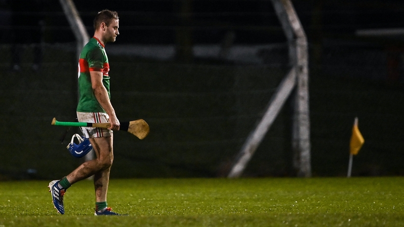 John McGrath leaves the pitch after being sent off on Sunday