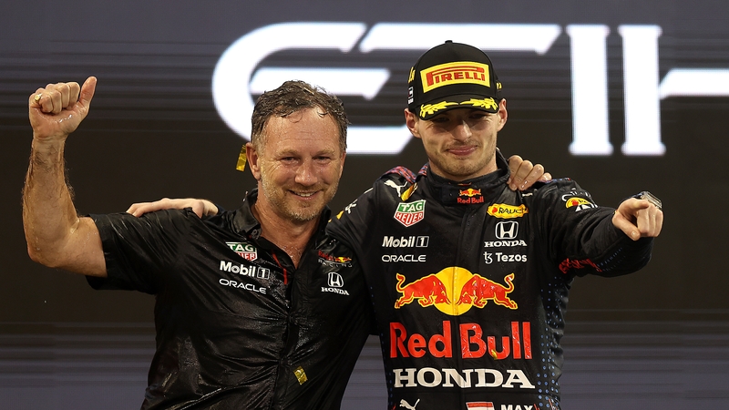 Horner will be in Bahrain to oversee testing with world champion Verstappen (R)