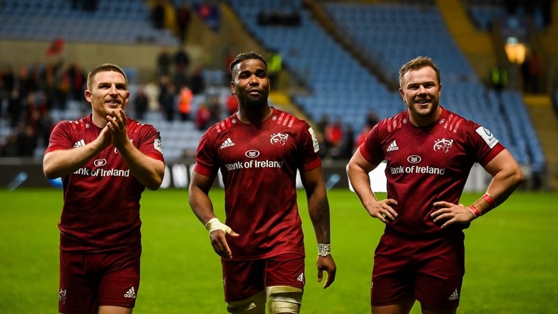 Andrew Conway, Daniel Okeke and Declan Moore at Coventry Building Society Arena in Coventry