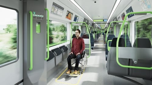 A view inside one of the new carriages designed by French company Alstom
